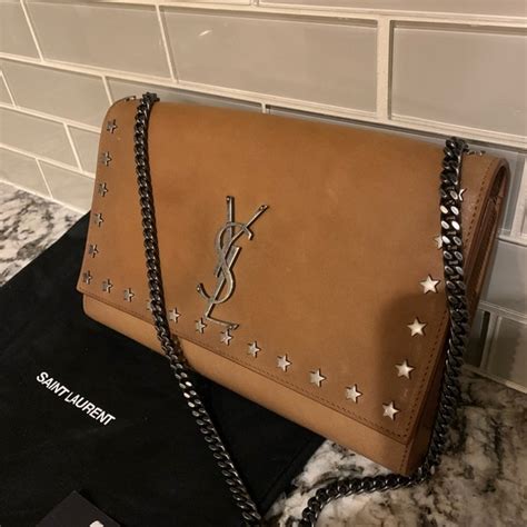 SAINT LAURENT Calfskin Star Studded Medium Classic